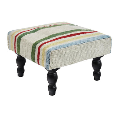 Camp Stripe Hooked Stool - Park Designs - The Fox Decor